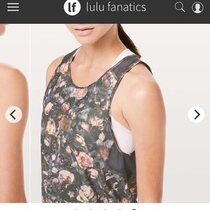 Lululemon sculpt tank in dark grey floral run